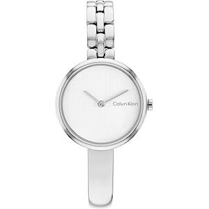 Calvin Klein Analogue Quartz Watch for Women Bangled Collection with Silver Stainless Steel Bracelet 25200278 Calvin Klein Analogue Quartz Watch for Women Bangled Collection with Silver Stainless Steel Bracelet 25200278
