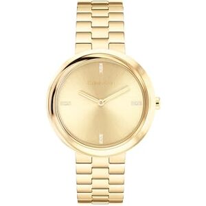Calvin Klein Two Hand Quartz Movement Watch for Women Twisted Bezel Collection with Gold Colored Stainless Steel Bracelet 25100094 Calvin Klein Two Hand Quartz Movement Watch for Women Twisted Bezel Collection with Gold Colored Stainless Steel Bracelet 25100094