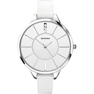 Sekonda Ada 39mm Women's Quartz Watch Three Hand with Stone Set White Sunray Dial Analogue Display and Leather Strap Sekonda Ada 39mm Women's Quartz Watch Three Hand with Stone Set White Sunray Dial Analogue Display and Leather Strap