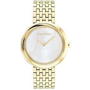 Calvin Klein Analogue Quartz Watch for Women Twisted Bezel Collection with Gold Colored Stainless Steel Bracelet 25200321 Calvin Klein Analogue Quartz Watch for Women Twisted Bezel Collection with Gold Colored Stainless Steel Bracelet 25200321
