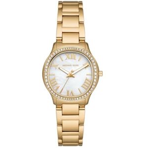 Michael Kors Sage Watch for Women, Quartz Movement with Stainless Steel or Leather Strap, Rose Gold Tone and White, 31 MM Michael Kors Sage Watch for Women, Quartz Movement with Stainless Steel or Leather Strap, Rose Gold Tone and White, 31 MM