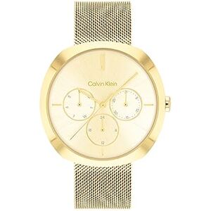 Calvin Klein Analogue Multifunction Quartz Watch for Women Shape Collection with Gold Colored Stainless Steel Mesh Bracelet 25200339 Calvin Klein Analogue Multifunction Quartz Watch for Women Shape Collection with Gold Colored Stainless Steel Mesh Bracelet 25200339