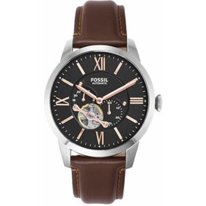 Fossil Watch for Men Townsman, Mechanical Automatic Movement, 45 mm Silver Stainless Steel Case with a Leather Strap, ME3061 Fossil Watch for Men Townsman, Mechanical Automatic Movement, 45 mm Silver Stainless Steel Case with a Leather Strap, ME3061
