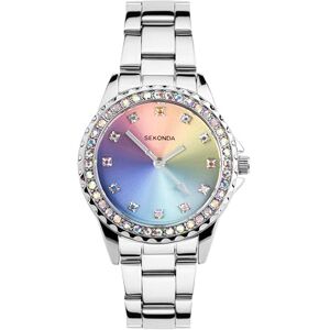 Sekonda Day to Night Ladies 34mm Elizabeth Watch in Silver with Silver Alloy Bracelet & Light Pink Dial Sekonda Day to Night Ladies 34mm Elizabeth Watch in Silver with Silver Alloy Bracelet & Light Pink Dial