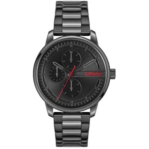 Hugo Boss Analogue Multifunction Quartz Watch for Men #STAMP MULTI Collection with Leather Strap or Stainless Steel Bracelet,black Hugo Boss Analogue Multifunction Quartz Watch for Men #STAMP MULTI Collection with Leather Strap or Stainless Steel Bracelet,black