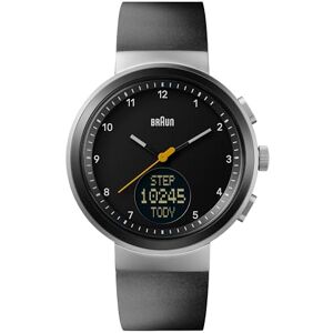 Braun Analogue Quartz Watch with Digital Display with Calendar and Step Count, Black Dial and Black Silicone Rubber Strap, 45mm Stainless Steel Case, Model BN0299NBKBKG Braun Analogue Quartz Watch with Digital Display with Calendar and Step Count, Black Dial and Black Silicone Rubber Strap, 45mm Stainless Steel Case, Model BN0299NBKBKG