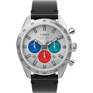 Timex Men's Waterbury 41 mm Watch, Black Leather Strap Quick Release Silver-Tone Dial Stainless Steel Case TW2Y29200 Timex Men's Waterbury 41 mm Watch, Black Leather Strap Quick Release Silver-Tone Dial Stainless Steel Case TW2Y29200