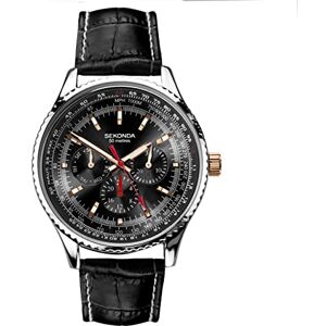 Sekonda Maverick Men’s 43mm Quartz Watch in Black with Analogue Display, and Black Leather Strap 30036 Sekonda Maverick Men’s 43mm Quartz Watch in Black with Analogue Display, and Black Leather Strap 30036