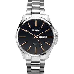 Sekonda Men's Quartz Watch with Black Dial Analogue Display and Silver Stainless Steel Bracelet 1097.27 Sekonda Men's Quartz Watch with Black Dial Analogue Display and Silver Stainless Steel Bracelet 1097.27