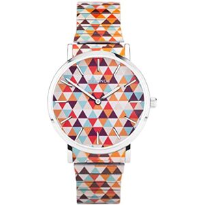 Sekonda Maxima Ladies 38mm Quartz Watch in Multicoloured with Analogue Display, and Geometric Patterned Stainless Steel Strap 40577 Sekonda Maxima Ladies 38mm Quartz Watch in Multicoloured with Analogue Display, and Geometric Patterned Stainless Steel Strap 40577