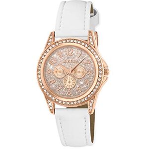 Tikkers Girl's Quartz Watch with Rose Gold Dial Analogue Display and White Imitation Leather Strap TK0129 Tikkers Girl's Quartz Watch with Rose Gold Dial Analogue Display and White Imitation Leather Strap TK0129
