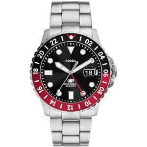 Fossil Blue GMT Watch for Men, Three Hand Date Movement with Stainless Steel or Silicon Strap Fossil Blue GMT Watch for Men, Three Hand Date Movement with Stainless Steel or Silicon Strap