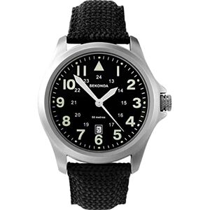 Sekonda Men's Quartz Watch with Black Dial Analogue Display and Black Nylon Strap 3347.27 Sekonda Men's Quartz Watch with Black Dial Analogue Display and Black Nylon Strap 3347.27