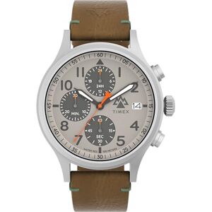 Timex Men's Expedition North 42 mm Watch, Brown Leather, Vegan Strap Quick Release Gray Dial IP Steel Case TW2Y29900 Timex Men's Expedition North 42 mm Watch, Brown Leather, Vegan Strap Quick Release Gray Dial IP Steel Case TW2Y29900