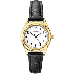 Sekonda Women's Quartz Watch with White Dial Analogue Display and Black Leather Strap 4493.27 Sekonda Women's Quartz Watch with White Dial Analogue Display and Black Leather Strap 4493.27