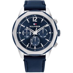 Tommy Hilfiger Analogue Multifunction Quartz Watch for Men with Navy Blue Leather Strap 1792063 Tommy Hilfiger Analogue Multifunction Quartz Watch for Men with Navy Blue Leather Strap 1792063