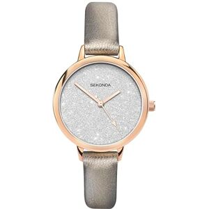 Sekonda Editions Womens 37mm Quartz Watch in Silver with Analogue Display, and Bronze PU Strap 40023 Sekonda Editions Womens 37mm Quartz Watch in Silver with Analogue Display, and Bronze PU Strap 40023
