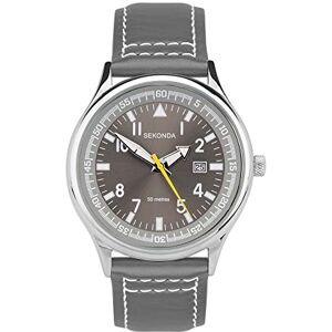 Sekonda Men's Quartz Watch with Grey Dial Analogue Display and Brown Leather Strap 3882.27 Sekonda Men's Quartz Watch with Grey Dial Analogue Display and Brown Leather Strap 3882.27