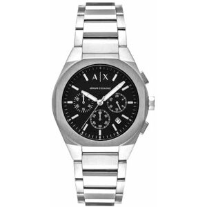 Armani Exchange Watch for Men, Quartz Chronograph Movement and 42mm Case Size with Stainless Steel Strap, Silver Tone and Black Armani Exchange Watch for Men, Quartz Chronograph Movement and 42mm Case Size with Stainless Steel Strap, Silver Tone and Black