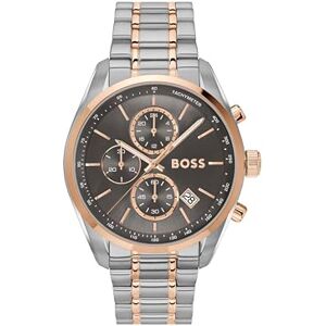 Boss Chronograph Quartz Watch with Calendar for Men Grand Prix 44 Collection with Two-Tone Stainless Steel Bracelet 1514252 Boss Chronograph Quartz Watch with Calendar for Men Grand Prix 44 Collection with Two-Tone Stainless Steel Bracelet 1514252