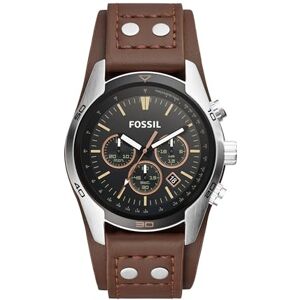 Fossil Watch for Men Coachman, Quartz Chronograph Movement, 44 mm Silver Stainless Steel Case with a Genuine Leather Strap, CH2891 Fossil Watch for Men Coachman, Quartz Chronograph Movement, 44 mm Silver Stainless Steel Case with a Genuine Leather Strap, CH2891