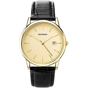 Sekonda Men's Quartz Watch with Beige Dial Analogue Display and Black Leather Strap 3697.27 Sekonda Men's Quartz Watch with Beige Dial Analogue Display and Black Leather Strap 3697.27