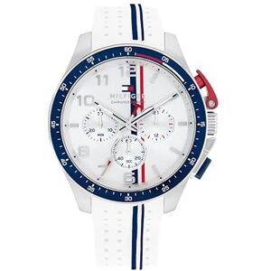 Tommy Hilfiger Chronograph Quartz Watch for Men with White Silicone Bracelet 1792167 Tommy Hilfiger Chronograph Quartz Watch for Men with White Silicone Bracelet 1792167