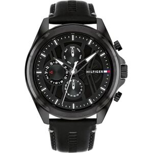 Tommy Hilfiger Analogue Multifunction Quartz Watch for Men with Black Leather Strap 1710654 Tommy Hilfiger Analogue Multifunction Quartz Watch for Men with Black Leather Strap 1710654