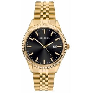 Sekonda Mens Gold Plated Case, Black Sunray Dial and Gold Plated Stainless Steel Bracelet 1642 Sekonda Mens Gold Plated Case, Black Sunray Dial and Gold Plated Stainless Steel Bracelet 1642