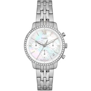 Fossil Neutra Watch for Women, Chronograph Movement with Stainless Steel or Leather Strap, Light Silver Fossil Neutra Watch for Women, Chronograph Movement with Stainless Steel or Leather Strap, Light Silver
