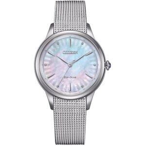 Citizen Women's Analogue Eco-Drive Watch with Stainless Steel Strap EM1150-86D Citizen Women's Analogue Eco-Drive Watch with Stainless Steel Strap EM1150-86D