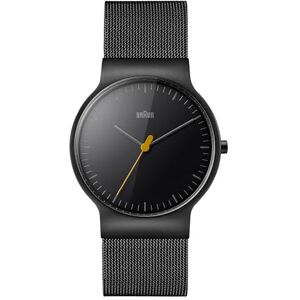 Braun Mens Quartz Watch with Black Dial Analogue Display and Black Stainless Steel Mesh Strap BN0211BKMHG Braun Mens Quartz Watch with Black Dial Analogue Display and Black Stainless Steel Mesh Strap BN0211BKMHG