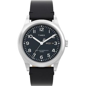 Timex Men's Waterbury 39 mm Watch Black Leather Two-Piece Quick Release Strap Black Dial Stainless Steel Case TW2W14700 Timex Men's Waterbury 39 mm Watch Black Leather Two-Piece Quick Release Strap Black Dial Stainless Steel Case TW2W14700