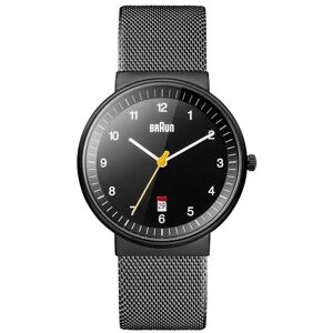 Braun Men's Quartz Three Hand Movement Watch with Black Dial Analogue Display and Black Mesh Bracelet BN0032BKBKMHG Braun Men's Quartz Three Hand Movement Watch with Black Dial Analogue Display and Black Mesh Bracelet BN0032BKBKMHG