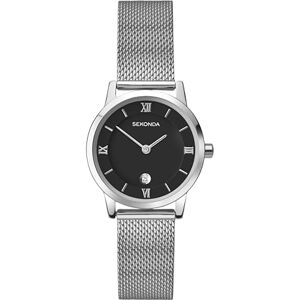 Sekonda Women's Quartz Watch with Black Dial Analogue Display and Silver Stainless Steel Bracelet 2102.27 Sekonda Women's Quartz Watch with Black Dial Analogue Display and Silver Stainless Steel Bracelet 2102.27
