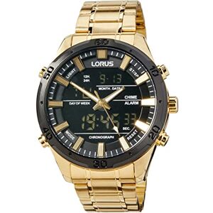 Lorus RW646AX9 Men's Analogue Digital Quartz Watch with Metal Strap, Gold, Bracelet Lorus RW646AX9 Men's Analogue Digital Quartz Watch with Metal Strap, Gold, Bracelet