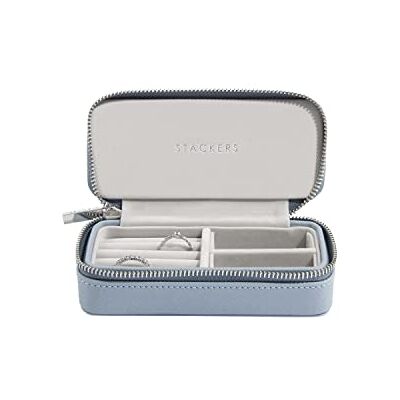 Stackers Dusky Blue Medium Travel Jewellery Box Stackers Dusky Blue Medium Travel Jewellery Box
