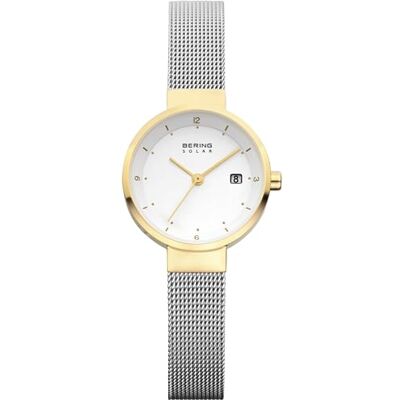 BERING Women Analog Solar Collection Watch with stainless steel Strap and Sapphire Crystal 14426-010, Silver/Gold, 26 mm BERING Women Analog Solar Collection Watch with stainless steel Strap and Sapphire Crystal 14426-010, Silver/Gold, 26 mm