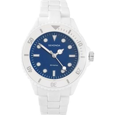 Sekonda Marina Womens Analogue Watch 35mm White Plastic Bracelet Sekonda Marina Womens Analogue Watch 35mm White Plastic Bracelet