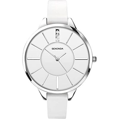 Sekonda Ada Womens Analogue Watch 38mm Silver Polyurethane Strap Sekonda Ada Womens Analogue Watch 38mm Silver Polyurethane Strap