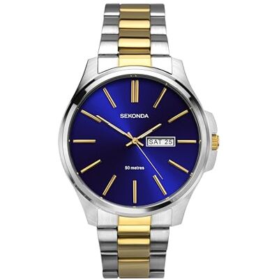 Sekonda Jones Mens Analogue Watch 41mm dial Silver Stainless Steel Sekonda Jones Mens Analogue Watch 41mm dial Silver Stainless Steel