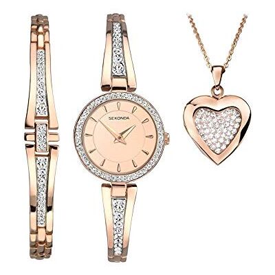 Sekonda Womens Analogue Watch 24mm Rose Gold Bangle Sekonda Womens Analogue Watch 24mm Rose Gold Bangle