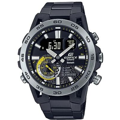 Casio Gents 52.00mm Quartz Watch with Black Analogue dial and Black Plastic/Resin Bracelet Strap ECB-40DC-1AEF Casio Gents 52.00mm Quartz Watch with Black Analogue dial and Black Plastic/Resin Bracelet Strap ECB-40DC-1AEF
