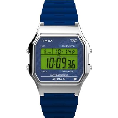 Timex Men Digital Watch with a Plastic Strap T80 Timex Men Digital Watch with a Plastic Strap T80