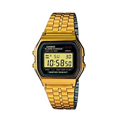 Casio Unisex 35.00mm Quartz Watch with LCD Digital dial and Gold Metal Bracelet Strap A159WGEA-1EF Casio Unisex 35.00mm Quartz Watch with LCD Digital dial and Gold Metal Bracelet Strap A159WGEA-1EF