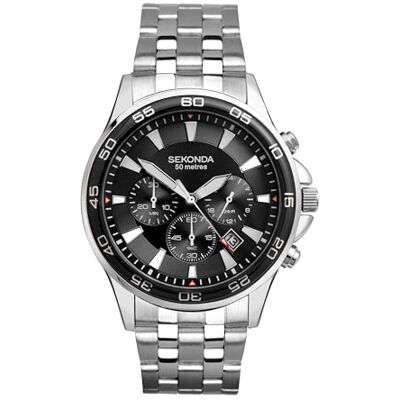 Sekonda Jenson Mens Analogue Watch 45mm Chrome Bracelet Sekonda Jenson Mens Analogue Watch 45mm Chrome Bracelet