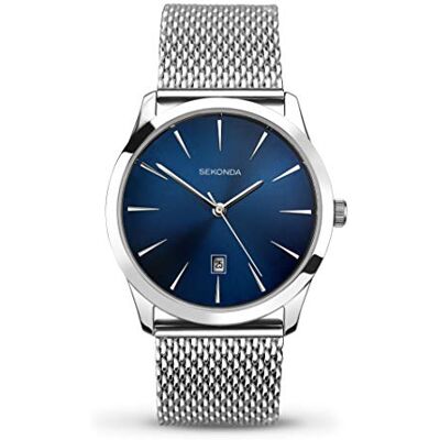 Sekonda Malmo Mens Analogue Watch 40mm dial Silver Stainless Steel Sekonda Malmo Mens Analogue Watch 40mm dial Silver Stainless Steel