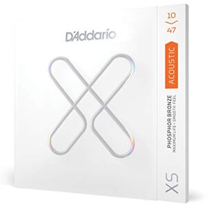 D'Addario Guitar Strings XS Phosphor Bronze Coated Acoustic Guitar Strings XSAPB1047 Maximum Life with Smooth Feel & Exceptional Tone For 6 String Guitars 10-47 Extra Light D'Addario Guitar Strings XS Phosphor Bronze Coated Acoustic Guitar Strings XSAPB1047 Maximum Life with Smooth Feel & Exceptional Tone For 6 String Guitars 10-47 Extra Light