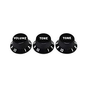 Fender 991365000 Stratocaster Pot Knobs (Volume/Tone/Tone), black Fender 991365000 Stratocaster Pot Knobs (Volume/Tone/Tone), black