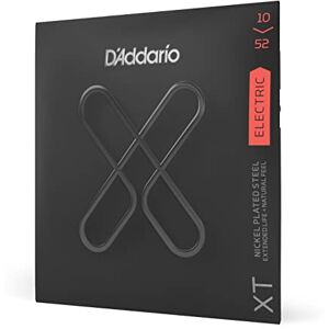 D'Addario Guitar Strings XT Nickel Coated Electric Guitar Strings XTE1052 Extended String Life with Natural Tone & Feel For 6 String Guitars 10-52 Lt Top/Heavy Bottom D'Addario Guitar Strings XT Nickel Coated Electric Guitar Strings XTE1052 Extended String Life with Natural Tone & Feel For 6 String Guitars 10-52 Lt Top/Heavy Bottom